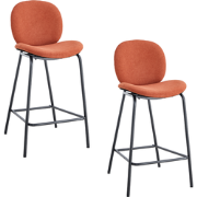 Set van 2 krukken in stof met zwarte metalen poten L43 cm - CORI