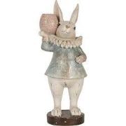 Clayre & Eef Decoratie Beeld Konijn 29 cm Beige Kunststof