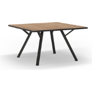 Vierkante tafel met zwarte metalen poten L136 x B136 cm - BENI