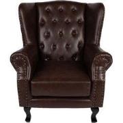 Clayre & Eef Fauteuil 82x74x102 cm Bruin Kunstleer