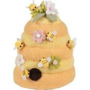 Clayre & Eef Decoratie Beeld Ø 16x21 cm Geel Textiel Bijen