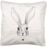 Clayre & Eef Kussenhoes 45x45 cm Beige Polyester Konijn