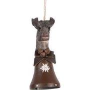 Clayre & Eef Hanger Koe 7x8x15 cm Bruin Hout