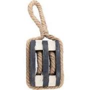 Clayre & Eef Decoratie Katrol 14x12x21/35 cm Zwart Hout