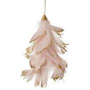 Clayre & Eef Decoratie Hanger Bloem 14x11x7 cm Roze Velours