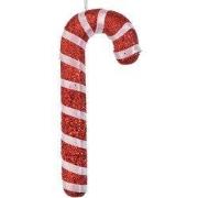 Clayre & Eef Kersthanger Zuurstok 8x2x17 cm Rood Kunststof