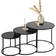 MISOU Bijzettafel - Rond - set van 3 - Koffietafel - Modern - Organisc...