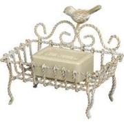 Clayre & Eef Zeepbakje Vogel 9x6x14 cm Beige IJzer