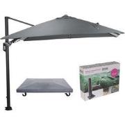 Hawaii Lumen parasol - donkergrijs doek - incl. 90 kg voet en hoes