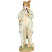 Clayre & Eef Decoratie Beeld Konijn 33 cm Beige Kunststof