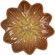 Clayre & Eef Decoratie schaal Bloem Ø 14x3 cm Oranje Keramiek