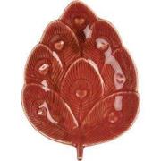 Clayre & Eef Decoratie schaal 16x12x3 cm Rood Keramiek