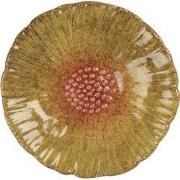 Clayre & Eef Decoratie schaal Bloem Ø 14x3 cm Geel Keramiek