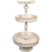 Clayre & Eef Etagère 3 laags Ø 42x75 cm Beige Metaal