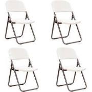 Lifetime® 4 stuks Stevige Klapstoelen van Kunststof max 125 kg - Wit