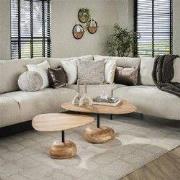 Hoyz Collection - Salontafel Set-2 Driehoekig Blad - Massief Acacia Na...