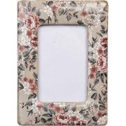 Clayre & Eef Fotolijst 9x13 cm Beige Keramiek Bloemen