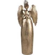Clayre & Eef Kerstdecoratie Beeld Engel 36x15x100 cm Goudkleurig Metaa...
