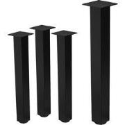 Set van 4 tafelpoten I-Design 72 cm glanzend zwart gepoedercoat staal ...
