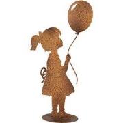 Clayre & Eef Decoratie Beeld Kind 23x11x46 cm Bruin Metaal