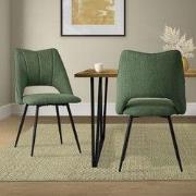 Eetkamerstoel set van 2 groen gestoffeerd incl. montagemateriaal Gesto...