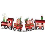 Clayre & Eef Kerstdecoratie Trein 140x24x52 cm Rood Metaal