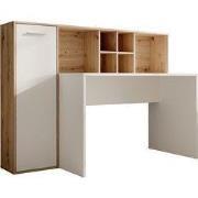 Meubella - Bureau Elze - Eiken - Wit - 158 cm