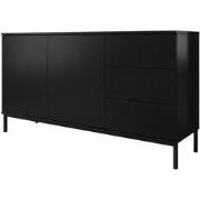 Meubella - Dressoir Queen - Mat Zwart - 150 cm