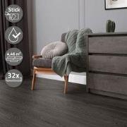 2x Deluxe PVC klevende vinyl vloerbedekking voor 2,23 m² donkergrijs e...