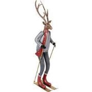 Clayre & Eef Kerstdecoratie Beeld Hert 19x15x65 cm Bruin Metaal