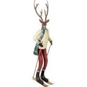 Clayre & Eef Kerstdecoratie Beeld Hert 19x15x65 cm Bruin Metaal