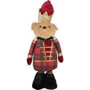 Clayre & Eef Kerstdecoratie Beeld Beer 25x15x60 cm Bruin Textiel