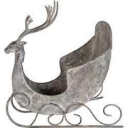 Clayre & Eef Decoratie Beeld Slee 44x34x47 cm Grijs Metaal Hert