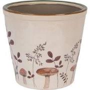 Clayre & Eef Bloempot Ø 21x20 cm Beige Keramiek Paddenstoelen