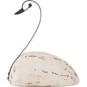 Clayre & Eef Kerstdecoratie Beeld Zwaan 17x8x19 cm Wit Hout