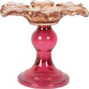 Clayre & Eef Waxinelichthouder Ø 14x11 cm Oranje Glas