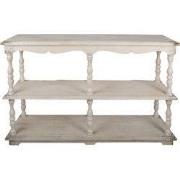 Clayre & Eef Sidetable 140x40x92 cm Wit Beige Hout