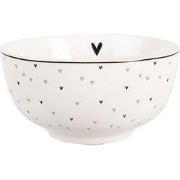 Clayre & Eef Soepkom 500 ml Wit Porselein Hartjes