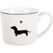 Clayre & Eef Mok 275 ml Wit Porselein Teckel