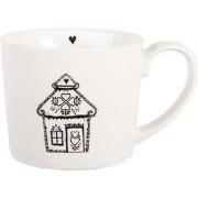 Clayre & Eef Mok 275 ml Wit Porselein Gingerbread house