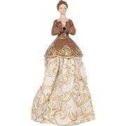 Clayre & Eef Decoratie Beeld Vrouw 8x7x23 cm Beige Kunststof