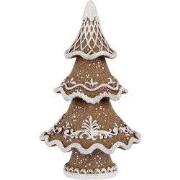 Clayre & Eef Kerstdecoratie Beeld Kerstboom 7x5x11 cm Bruin Kunststof