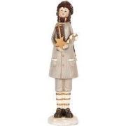 Clayre & Eef Decoratie Beeld Kind 8x8x30 cm Grijs Kunststof