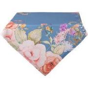 Clayre & Eef Tafelkleed 100x100 cm Blauw Katoen Bloemen