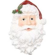 Clayre & Eef Wanddecoratie Kerstman 32x9x45 cm Wit Rood Kunststof