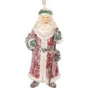 Clayre & Eef Kersthanger Kerstman 5x4x12 cm Rood Kunststof