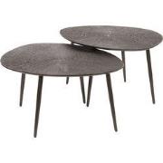 Salontafel Brons Metaal - Set Van 2 - 76x61x43cm - Ray