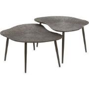 Salontafel Brons Metaal - Set Van 2 - 76x62x41cm - Ray