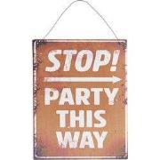 Clayre & Eef Tekstbord 19x24 cm Bruin Metaal