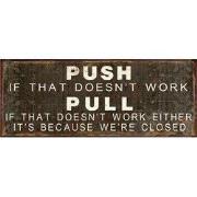 Clayre & Eef Tekstbord 50x20 cm Bruin Wit IJzer